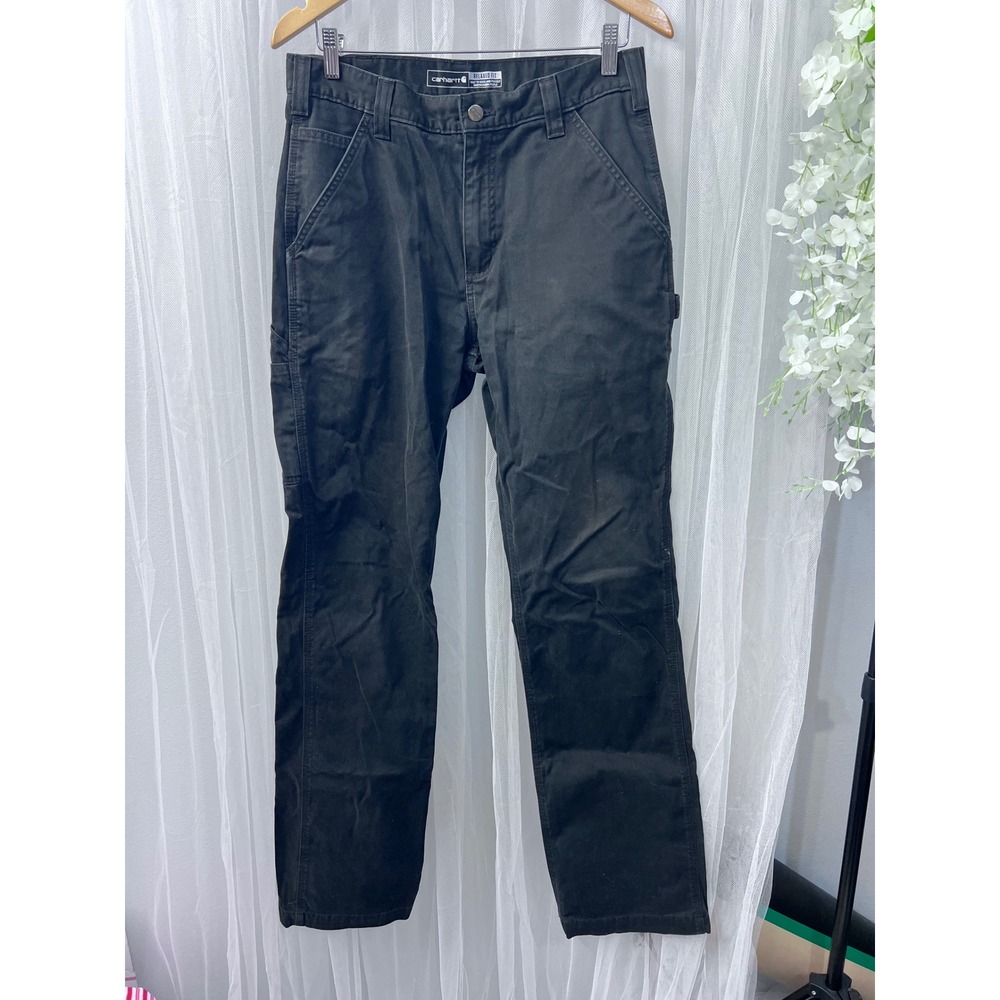 Carhartt Relaxed Fit Carpenter Pants Mens 32x36 Black Cotton Utility Work Pants